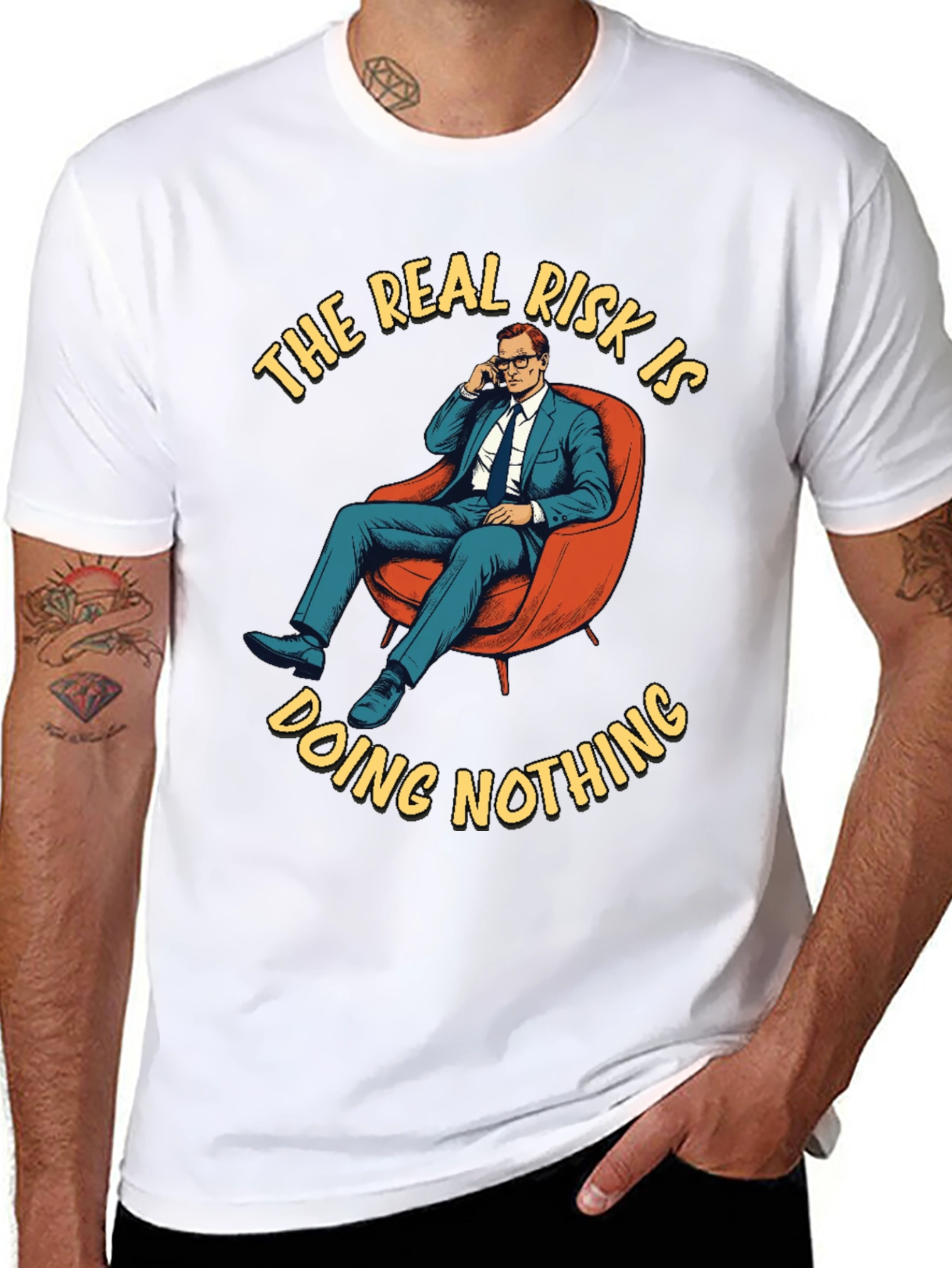 The Real Risk T-Shirt - Doing Nothing Graphic Tee