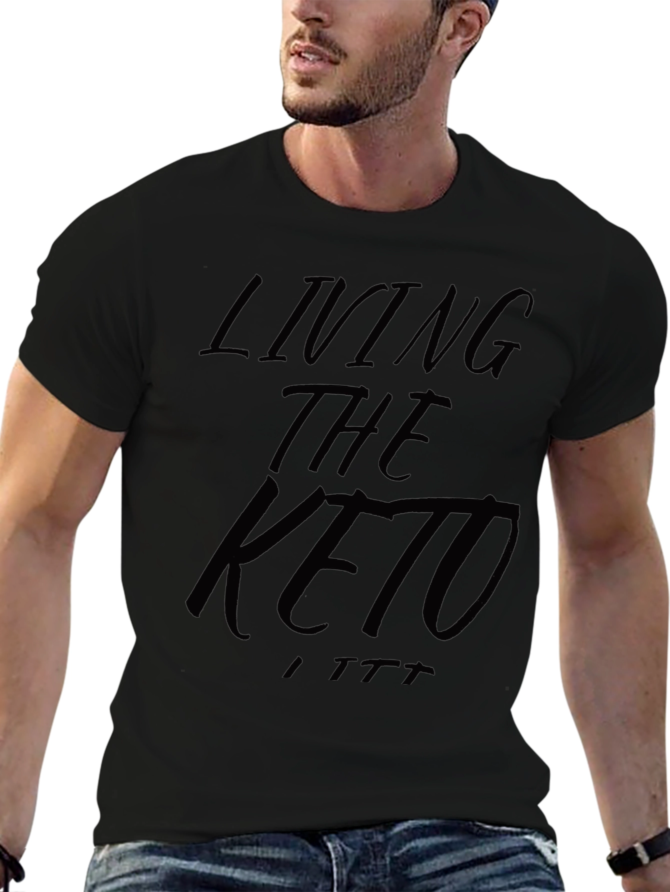 Living The Keto T-Shirt - Black Graphic Tee