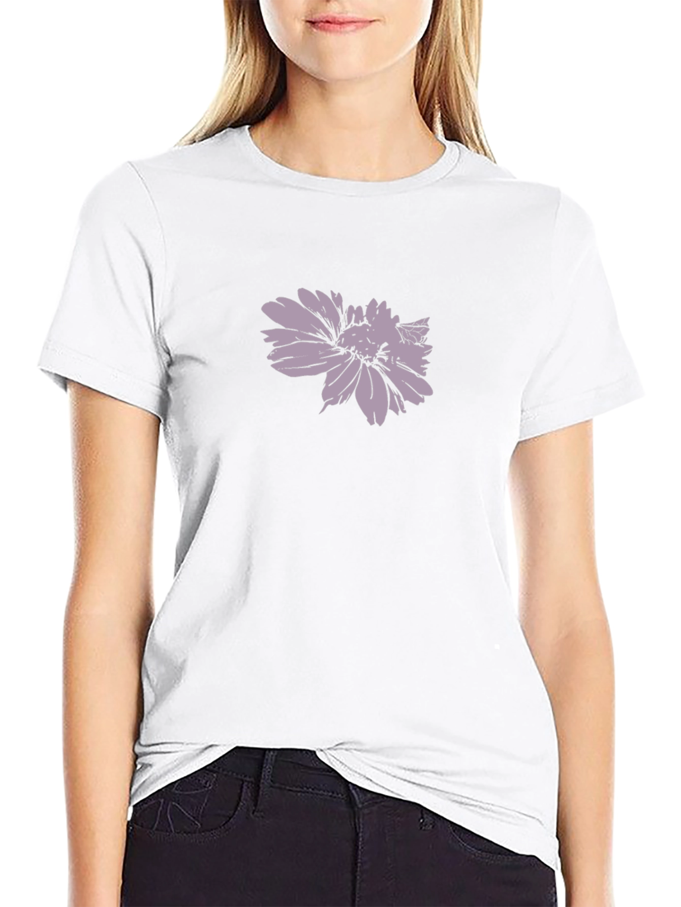 Mens Black T-Shirt with Floral Print