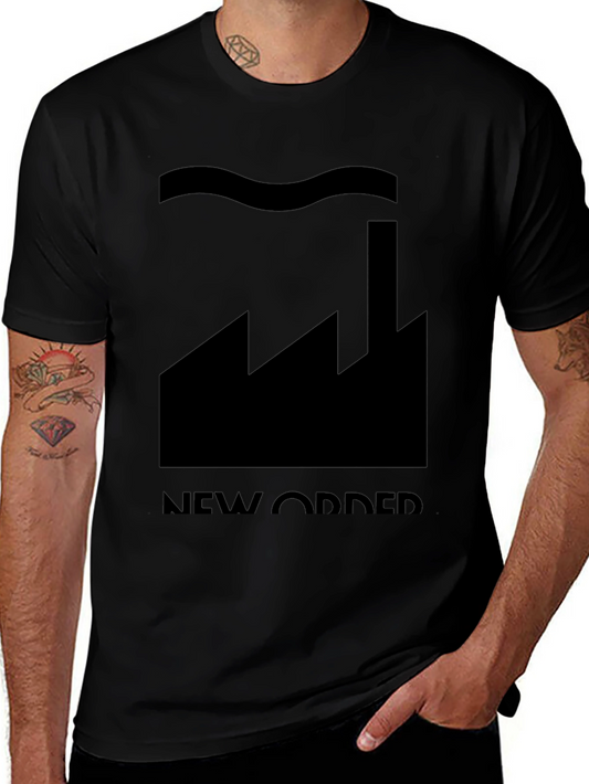 New Order Factory Records Inspired Graphic Tee - Black
