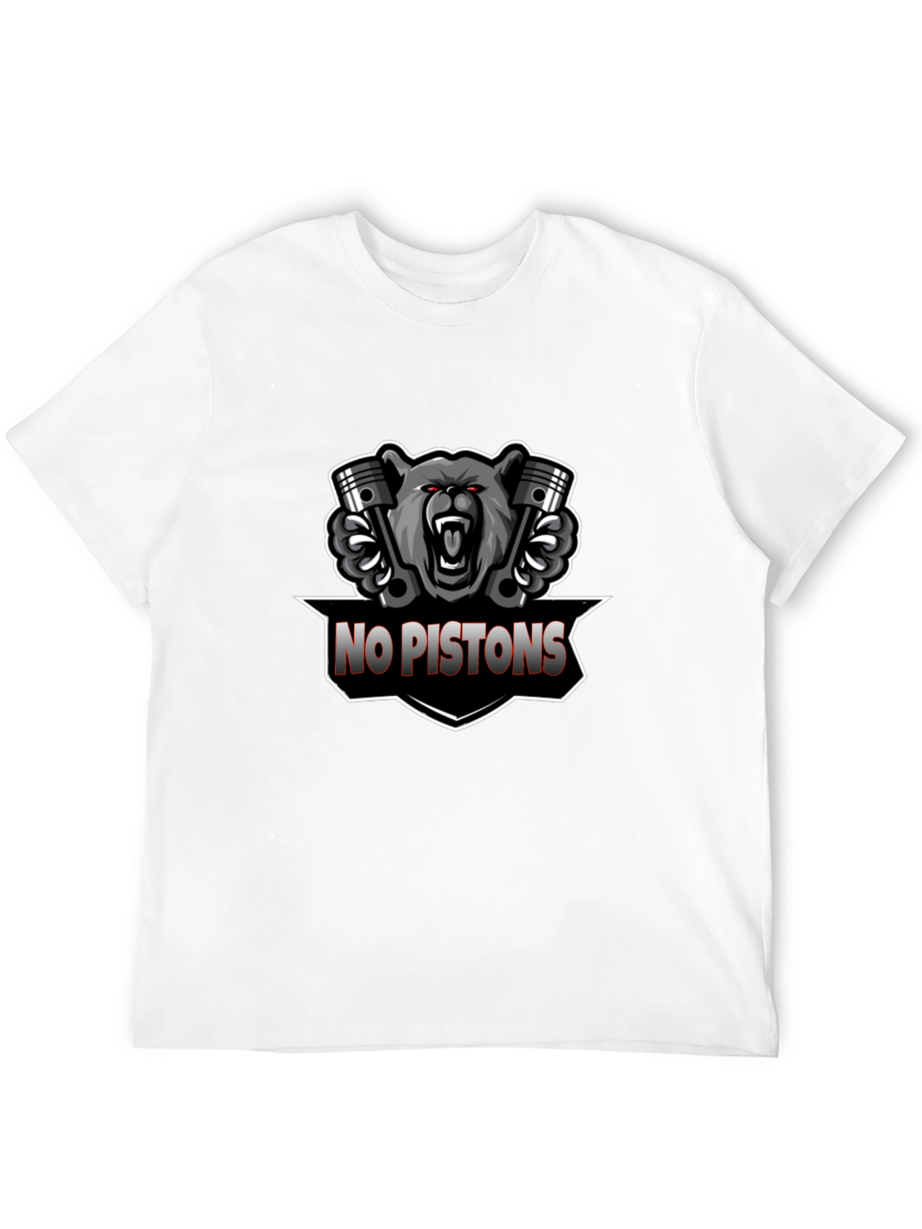 No Pistons Bear Graphic T-Shirt - Black