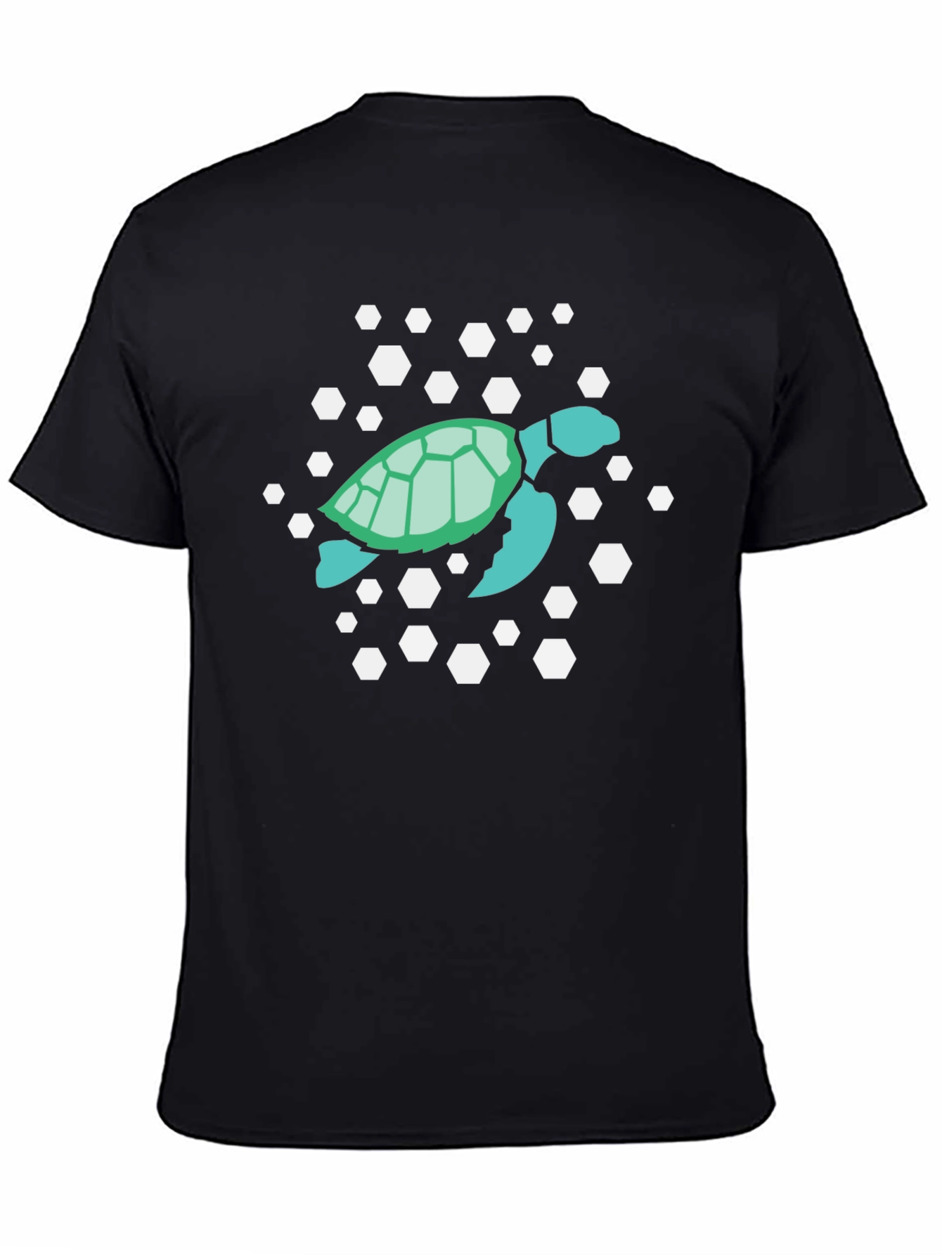 Sea Turtle Graphic Tee - Black Cotton T-Shirt