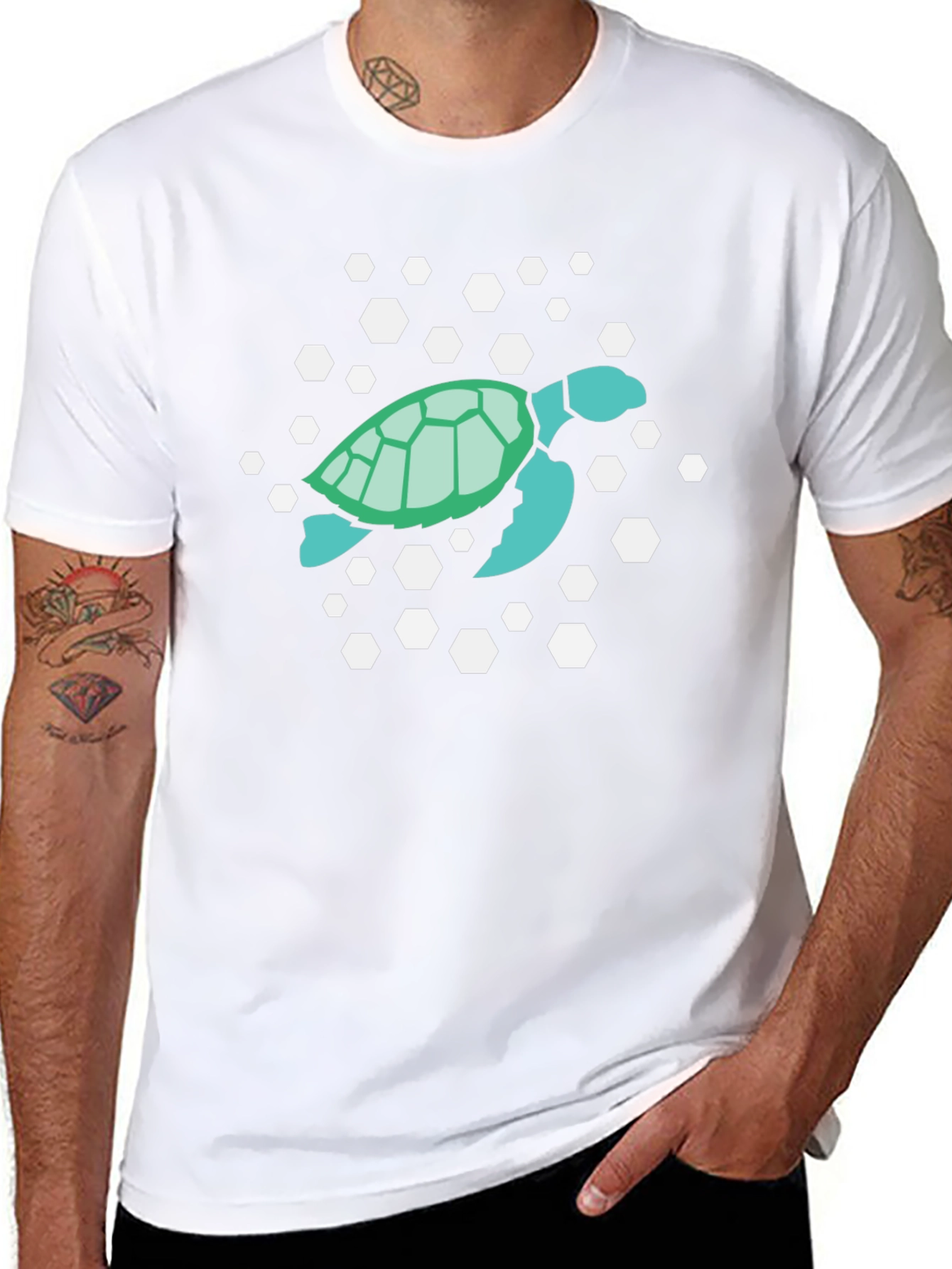 Sea Turtle Graphic Tee - Black Cotton T-Shirt