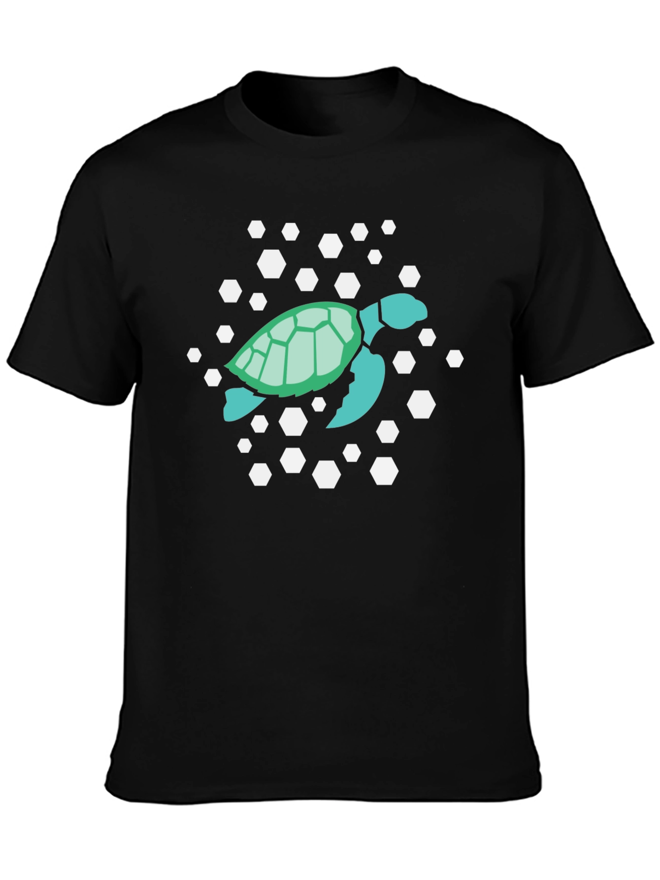 Sea Turtle Graphic Tee - Black Cotton T-Shirt