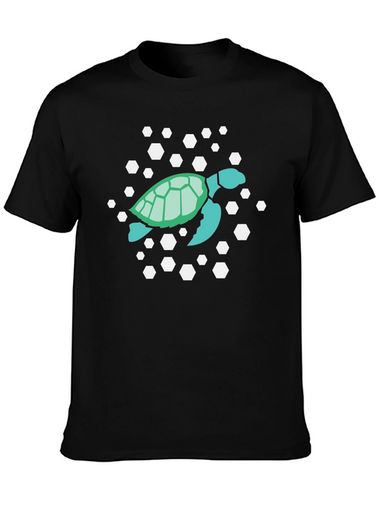 Sea Turtle Graphic Tee - Black Cotton T-Shirt