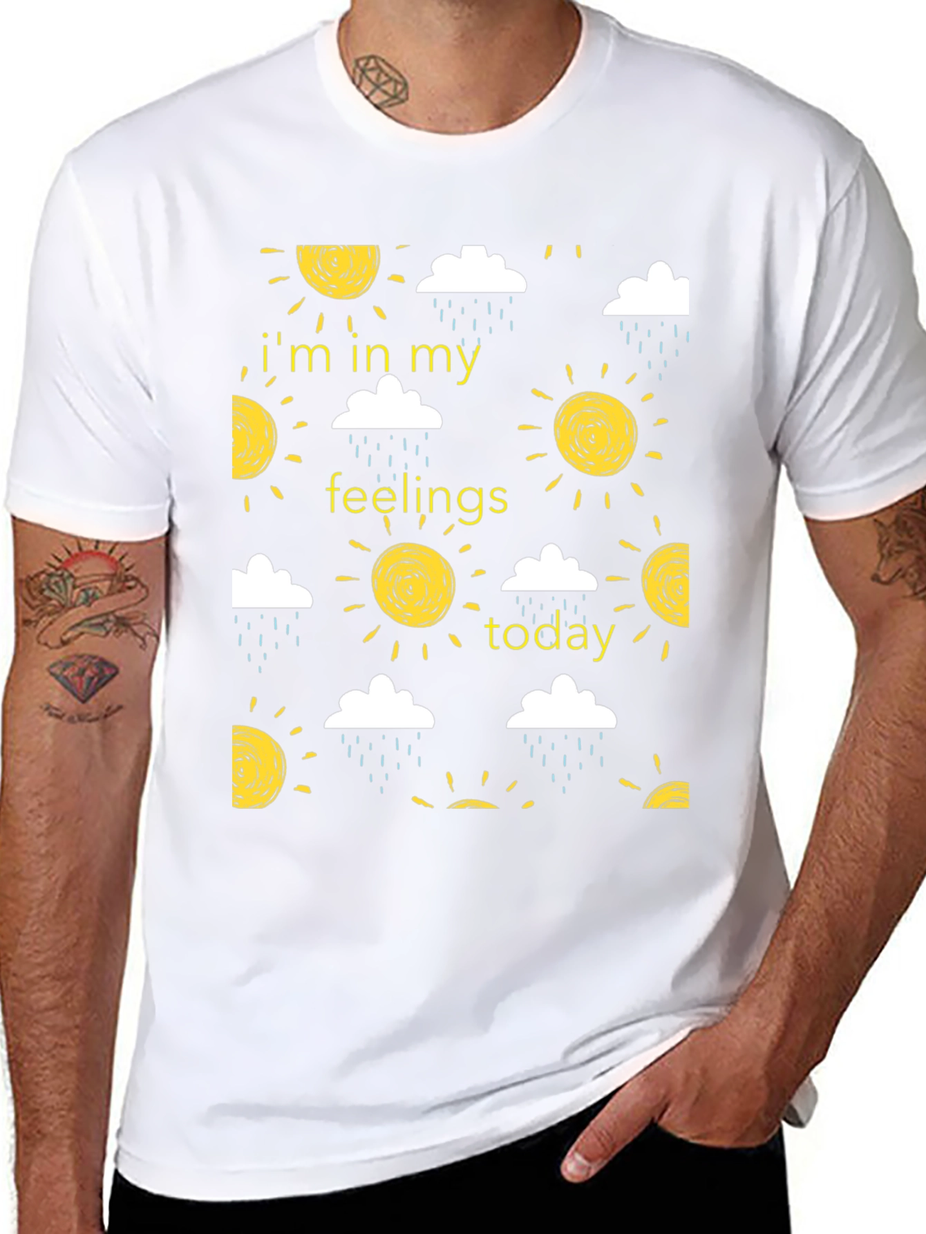 Expressive Black T-Shirt - In My Feelings Today