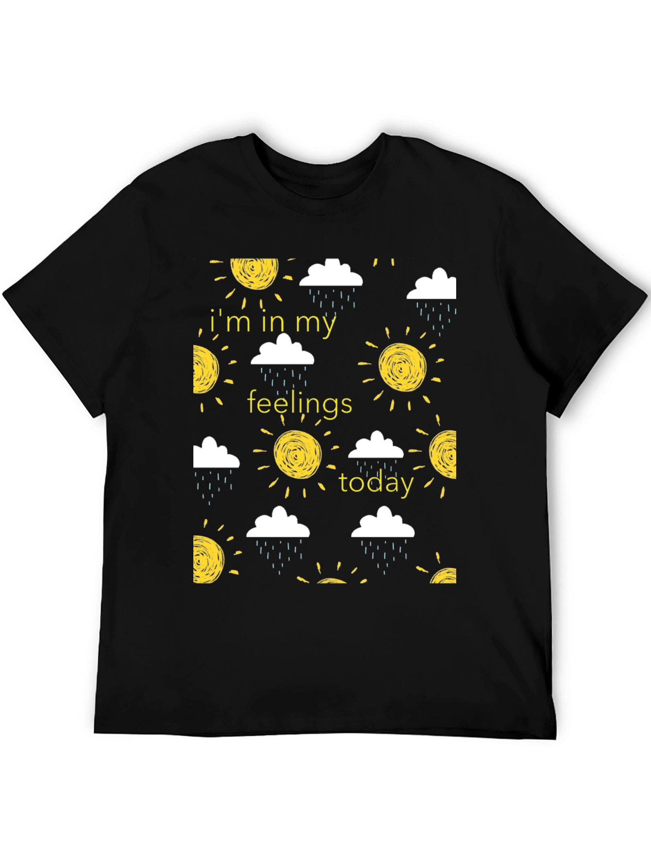 Expressive Black T-Shirt - In My Feelings Today