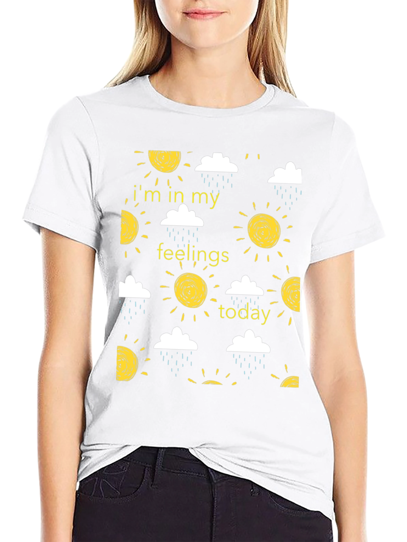 Expressive Black T-Shirt - In My Feelings Today