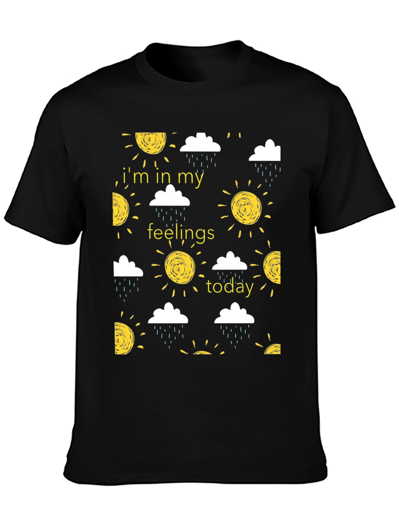 Expressive Black T-Shirt - In My Feelings Today