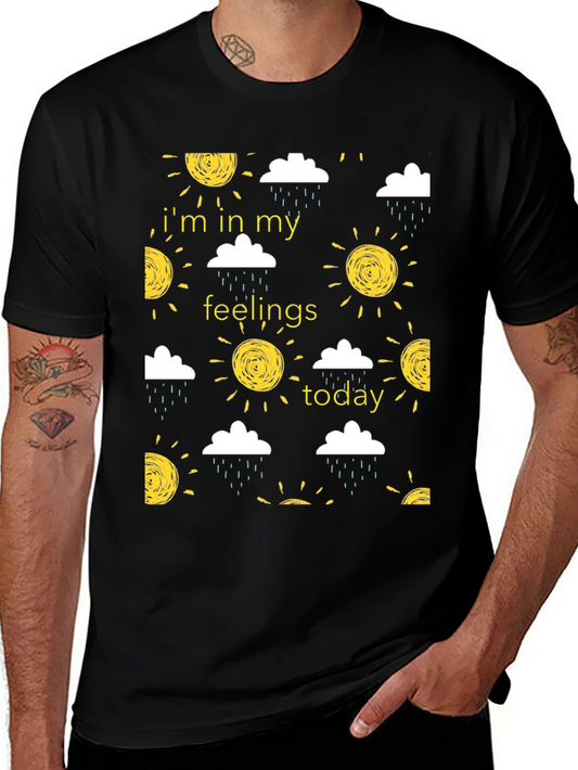 Expressive Black T-Shirt - In My Feelings Today