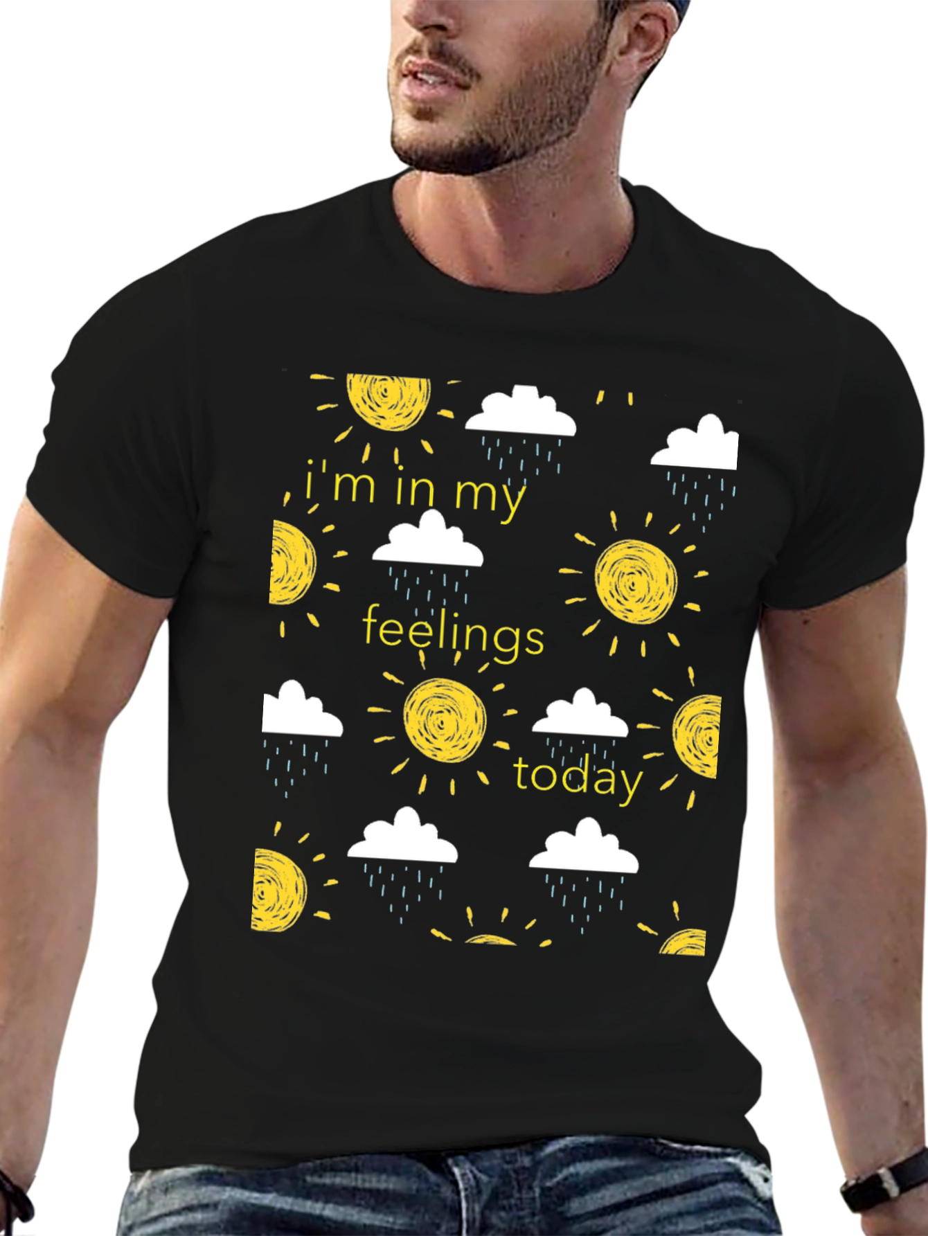 Expressive Black T-Shirt - In My Feelings Today