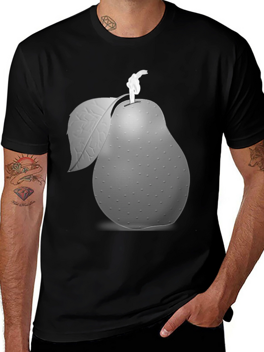 Unique Pear Graphic Black T-Shirt