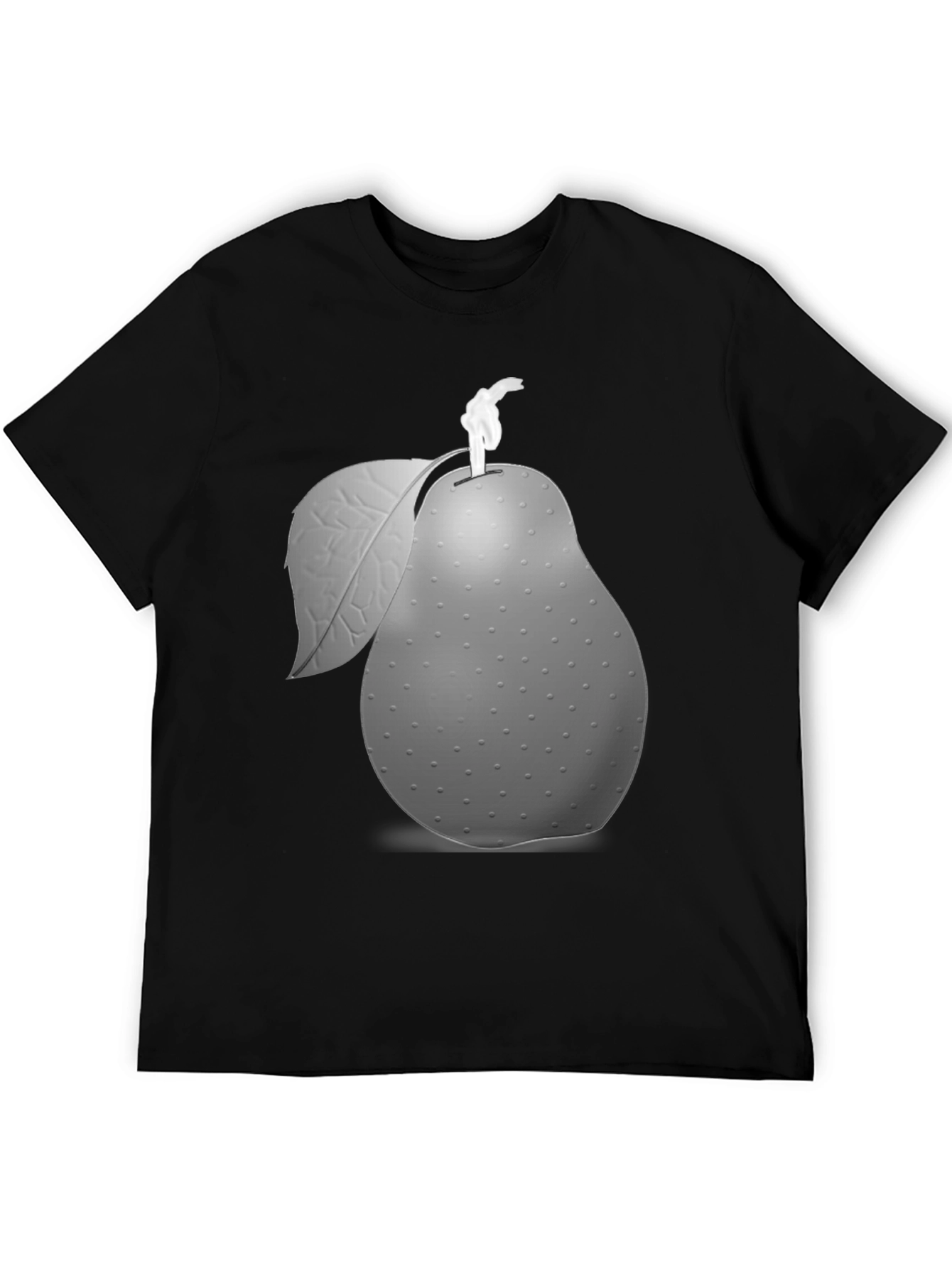Unique Pear Graphic Black T-Shirt