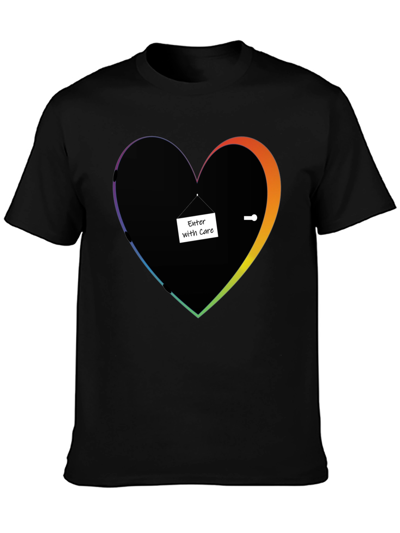Enter With Care Heart Doorway Graphic Tee