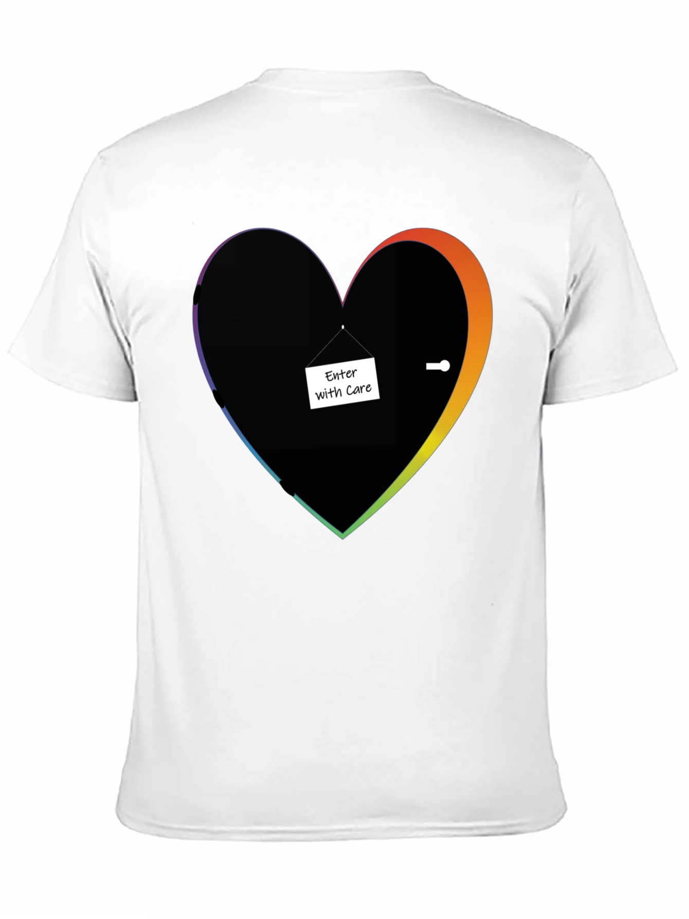 Enter With Care Heart Doorway Graphic Tee