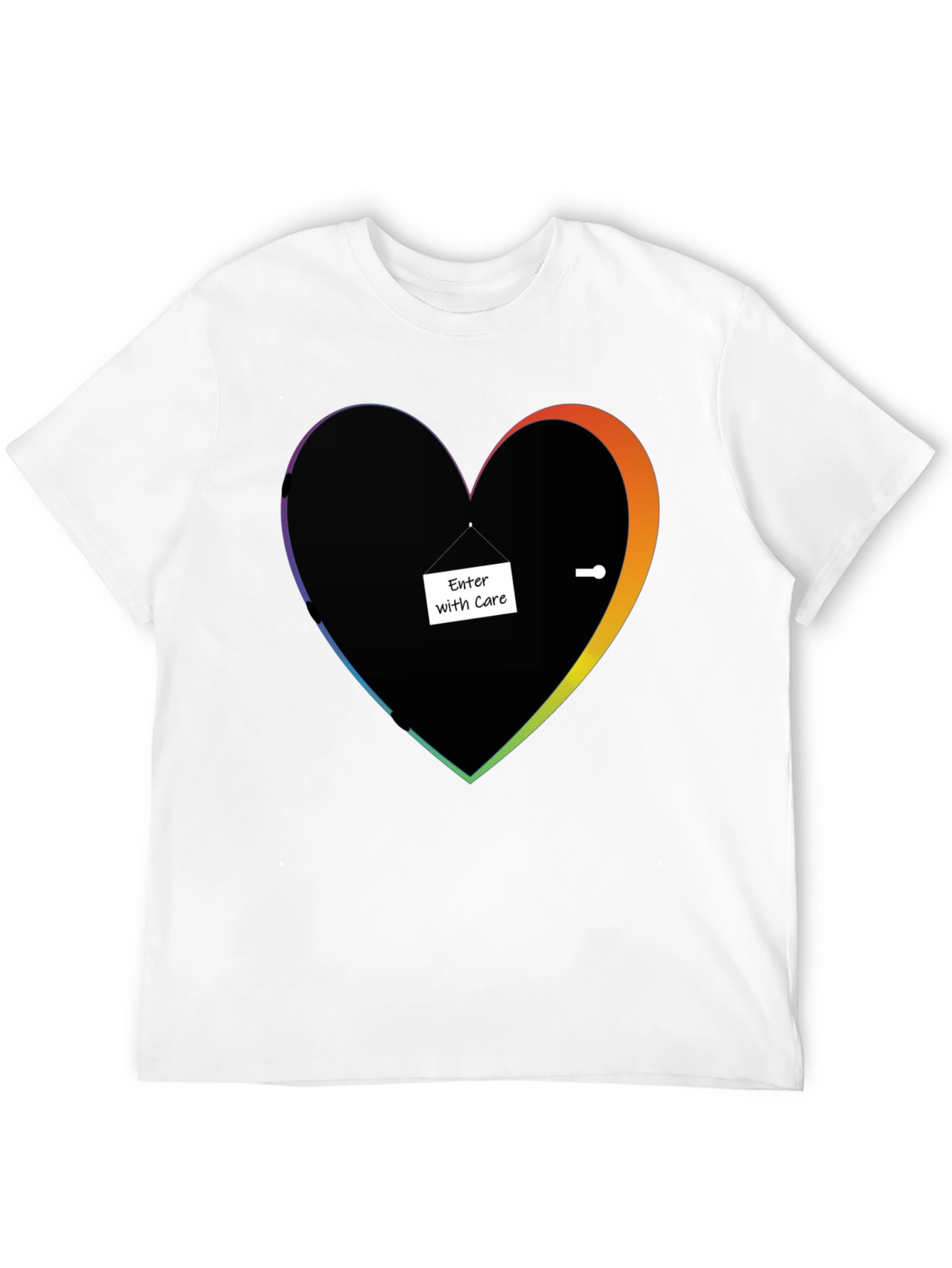Enter With Care Heart Doorway Graphic Tee
