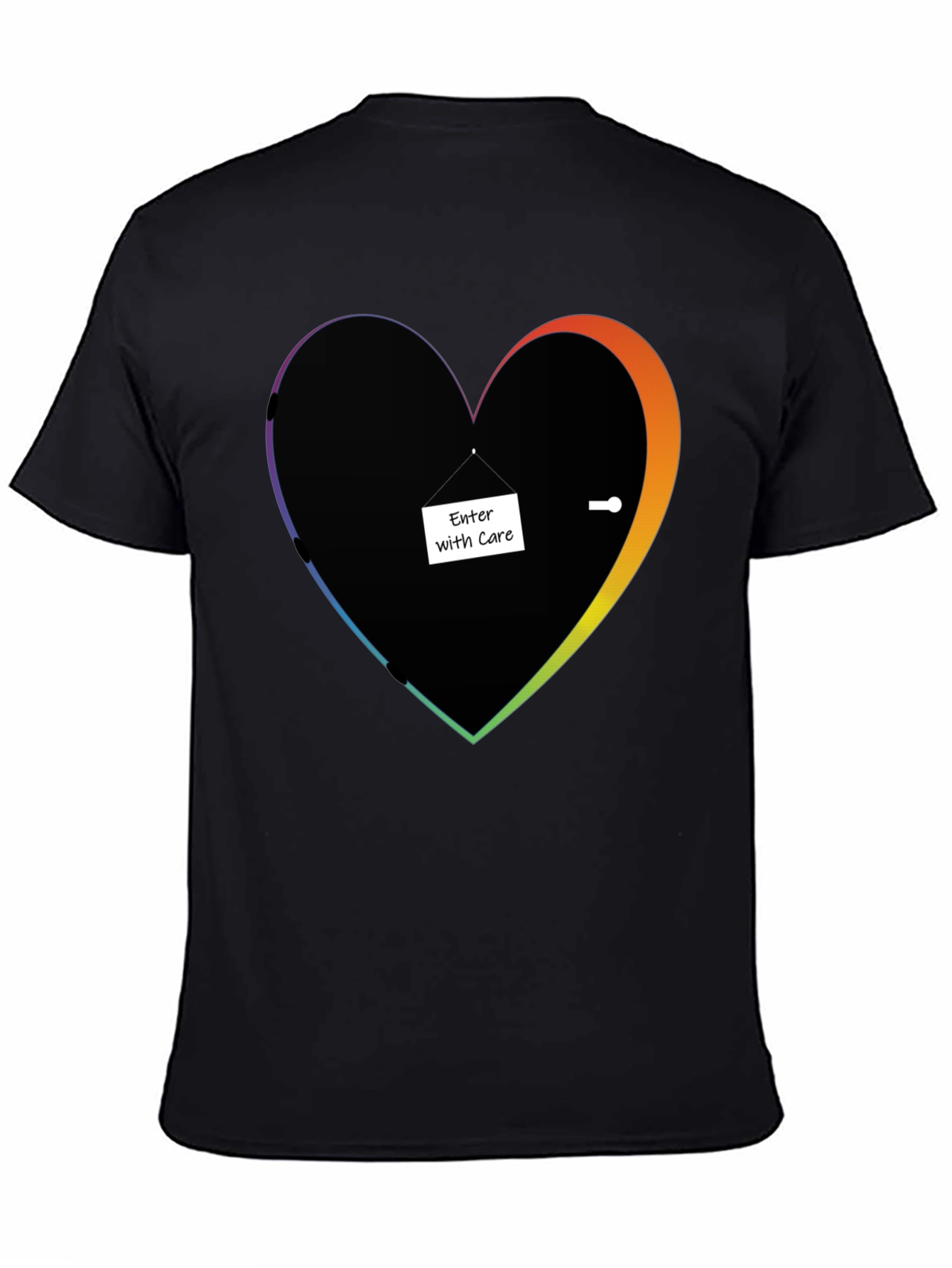 Enter With Care Heart Doorway Graphic Tee
