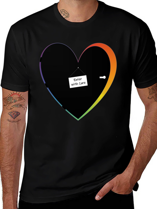 Enter With Care Heart Doorway Graphic Tee