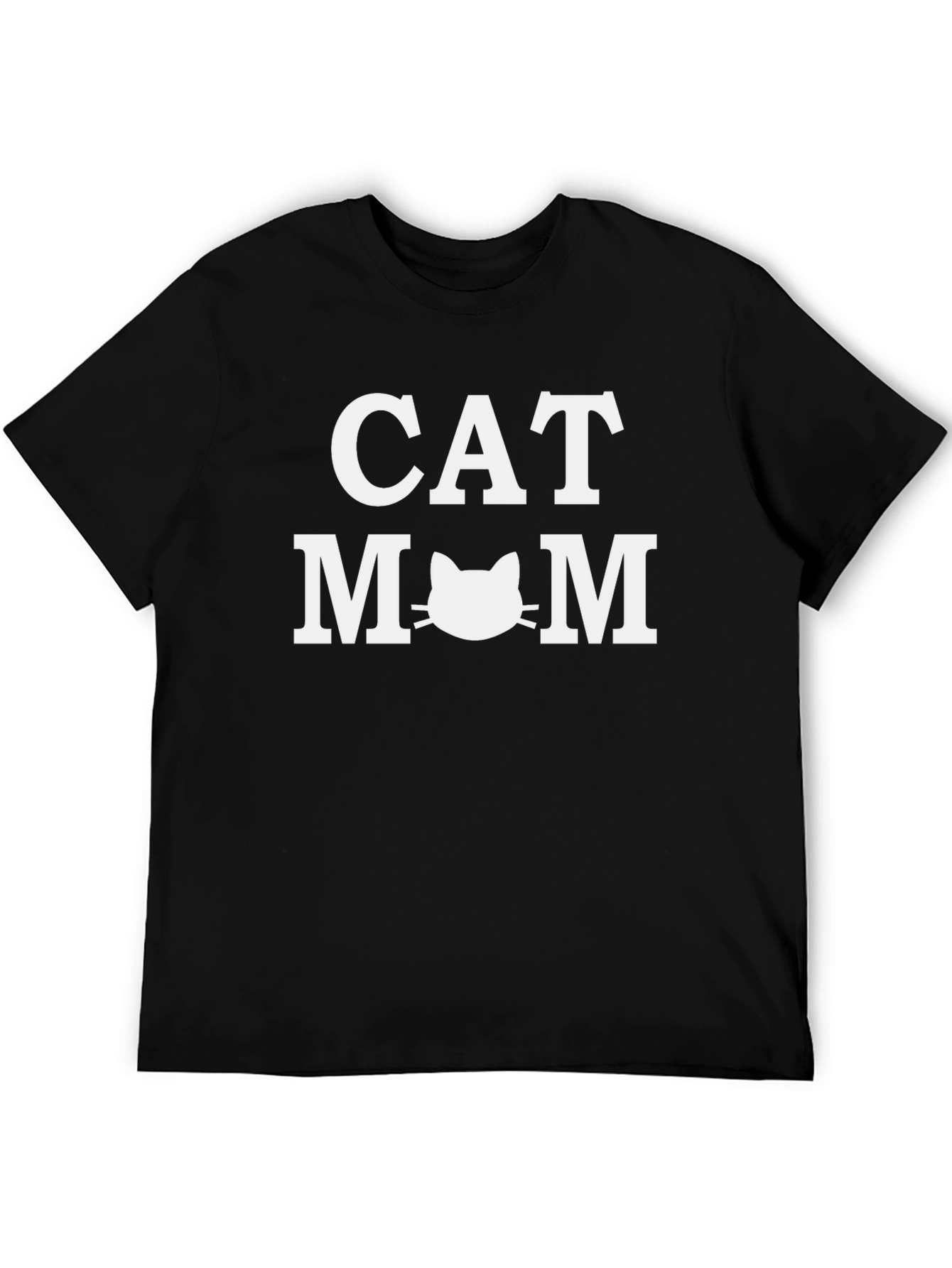 Cat Mom Graphic Tee - Black Cotton T-Shirt