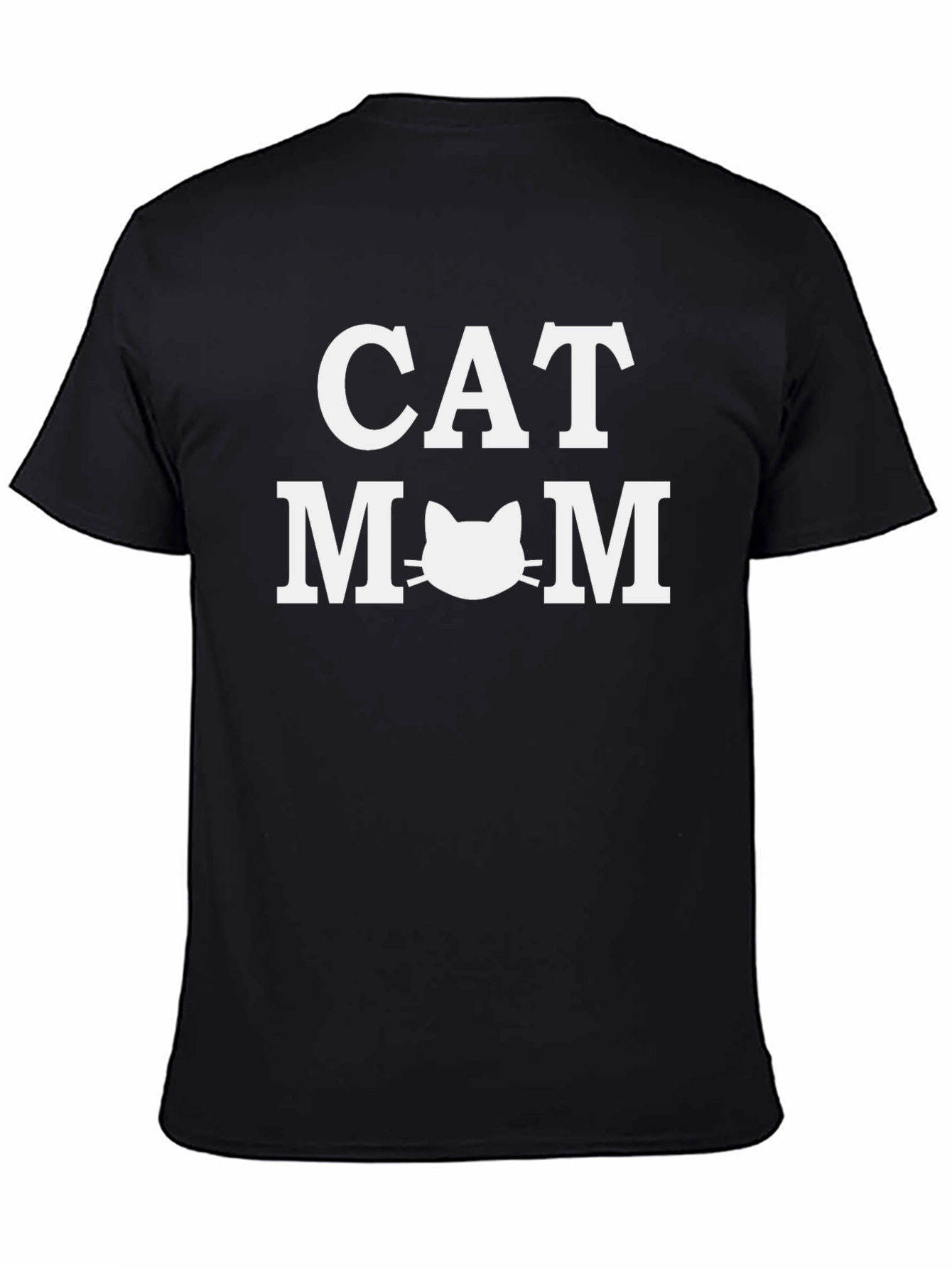 Cat Mom Graphic Tee - Black Cotton T-Shirt