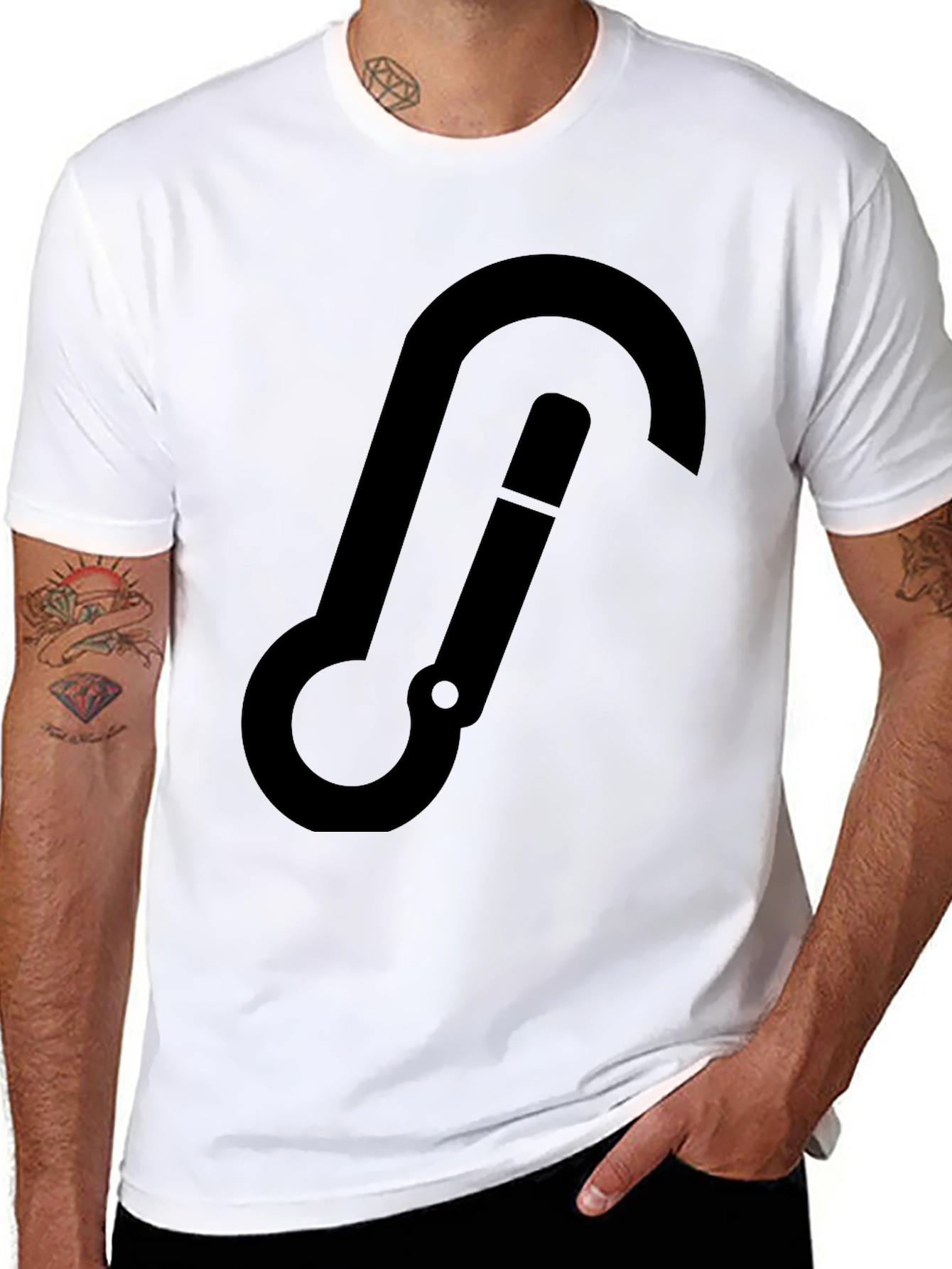 Black Carabiner Graphic Tee - Everyday Style