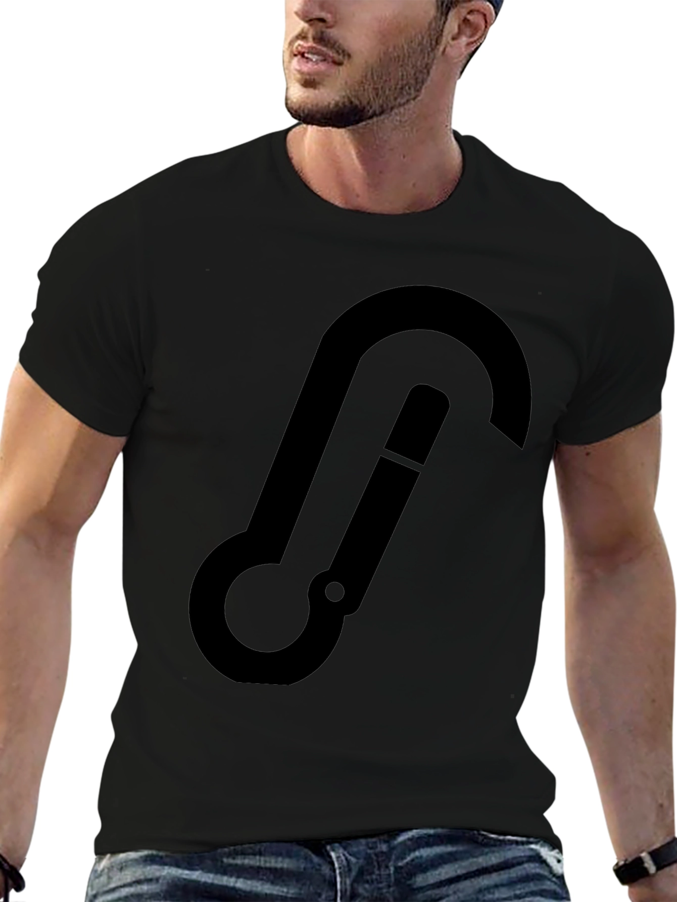 Black Carabiner Graphic Tee - Everyday Style