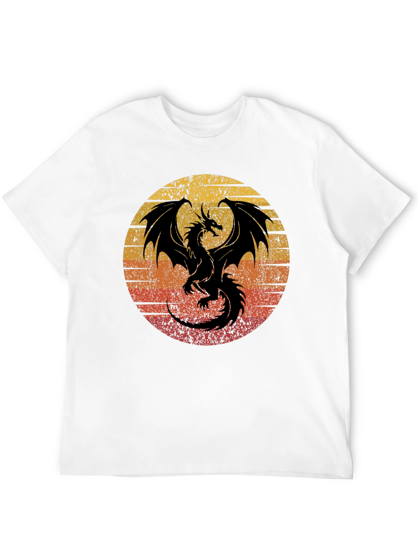 Retro Dragon Graphic Tee - Mens Black T-Shirt