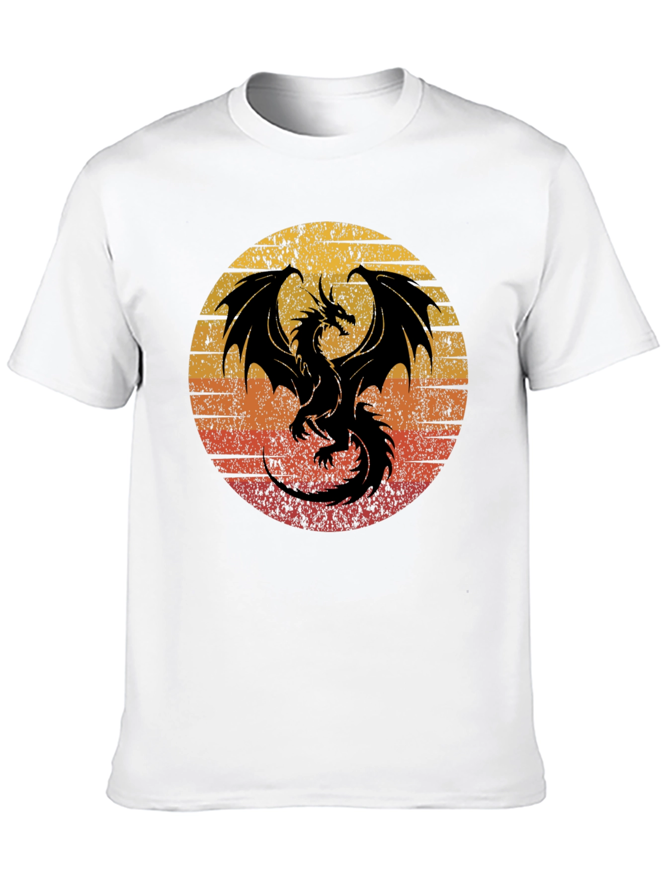 Retro Dragon Graphic Tee - Mens Black T-Shirt