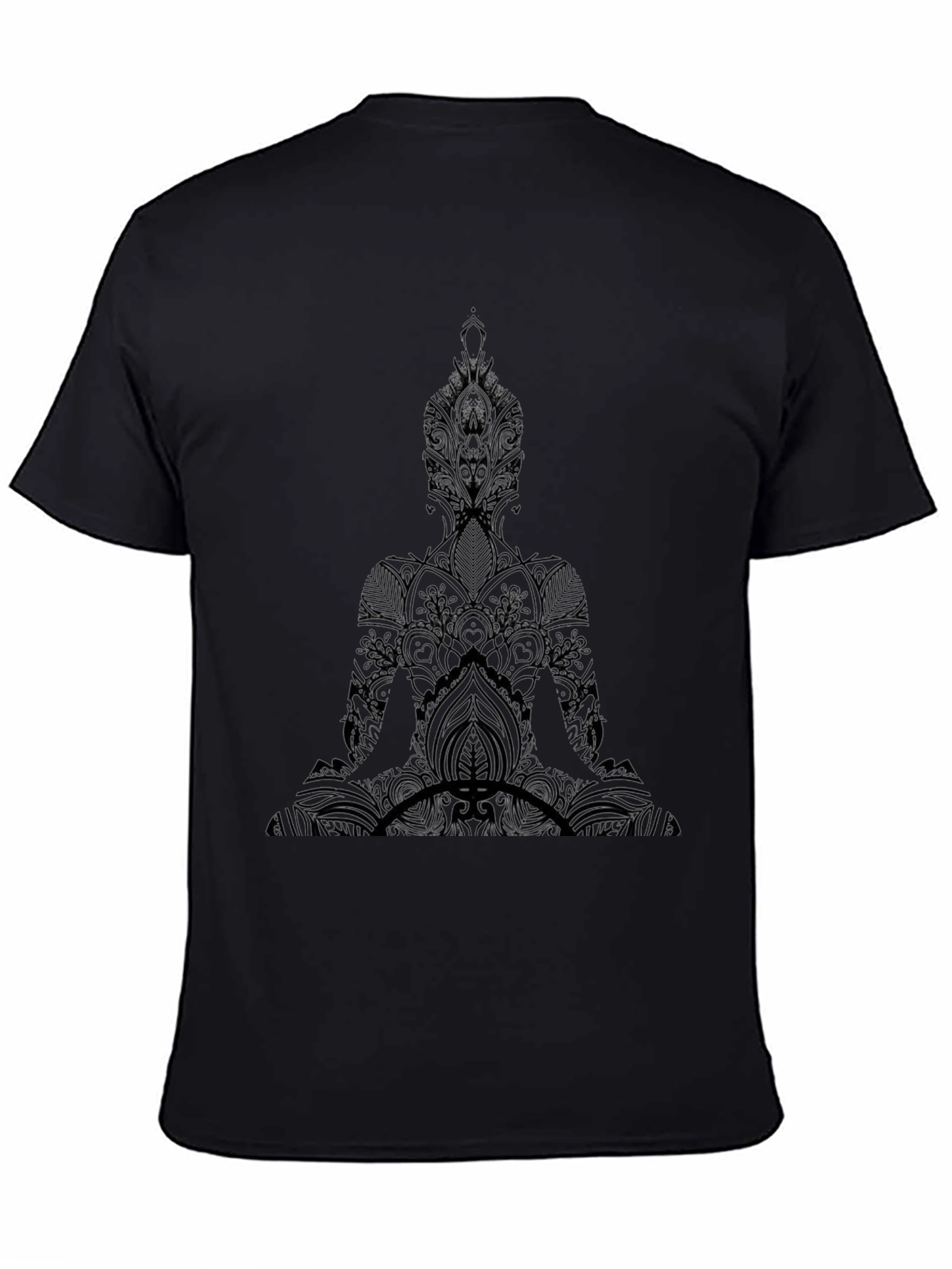 Mens Black Graphic Buddha T-Shirt