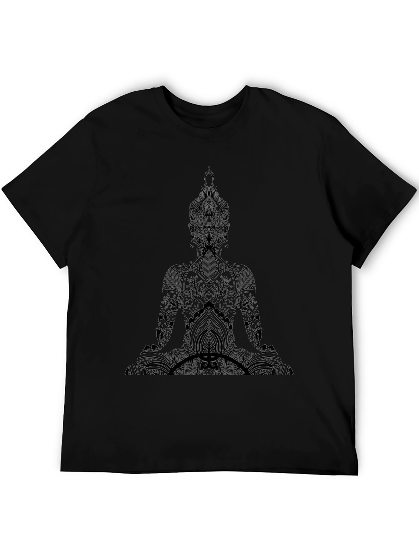 Mens Black Graphic Buddha T-Shirt