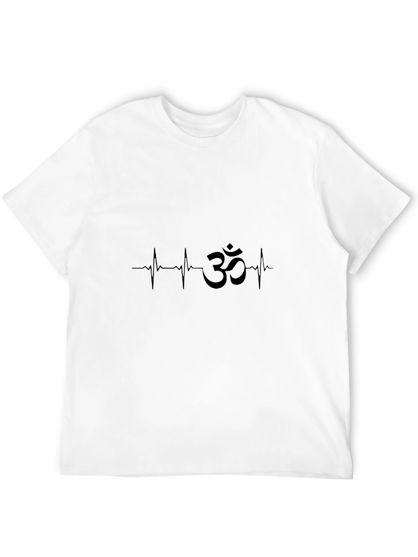 Om Heartbeat Black Graphic Tee - Mens