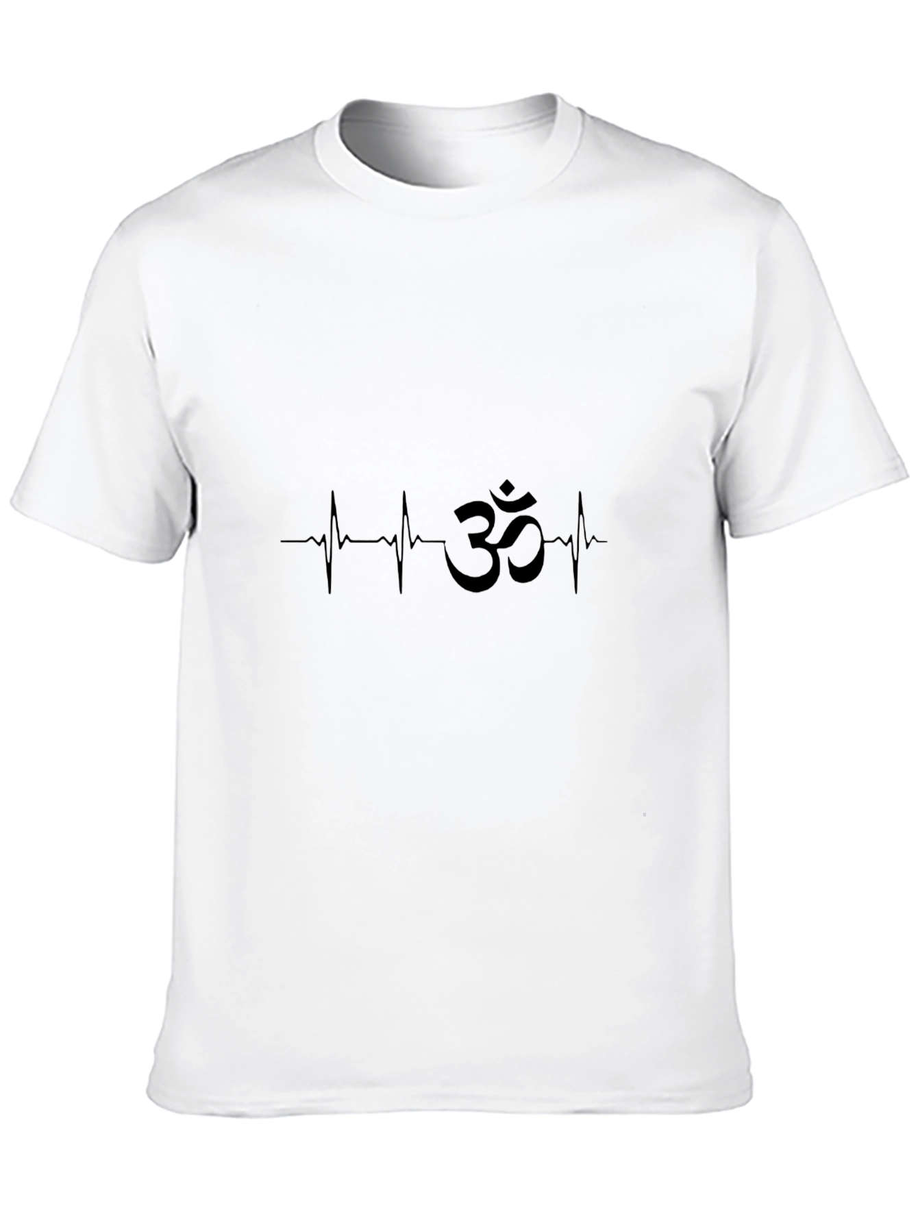 Om Heartbeat Black Graphic Tee - Mens