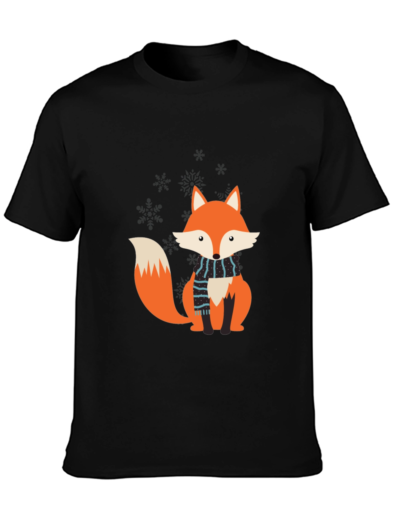 Fox Scarf T-Shirt - Mens Black Tee