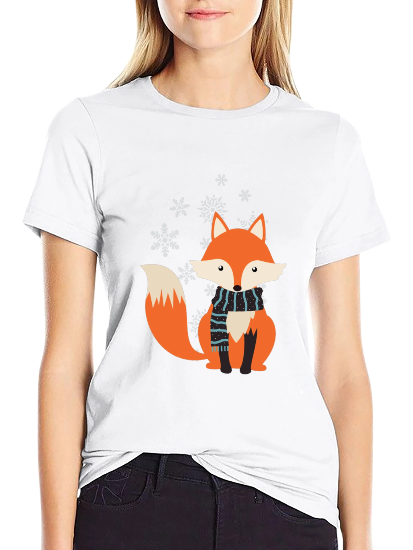 Fox Scarf T-Shirt - Mens Black Tee