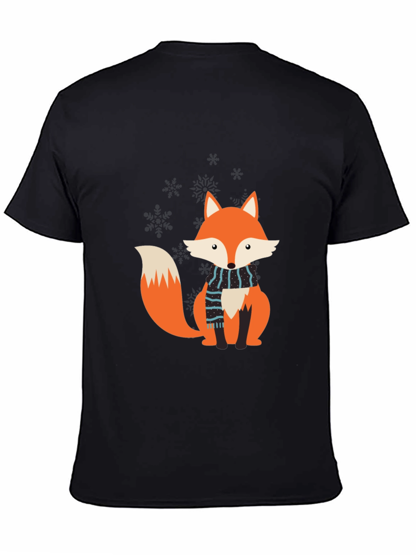 Fox Scarf T-Shirt - Mens Black Tee