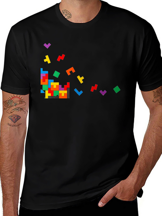 Tetris Inspired Black T-Shirt