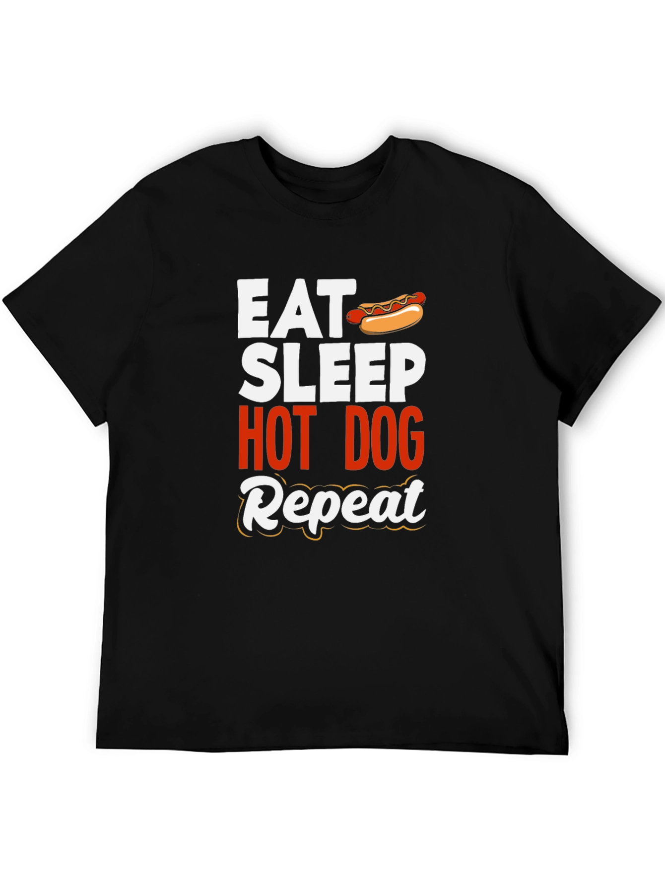 Eat Sleep Hot Dog Repeat T-Shirt – Funny Foodie Tee