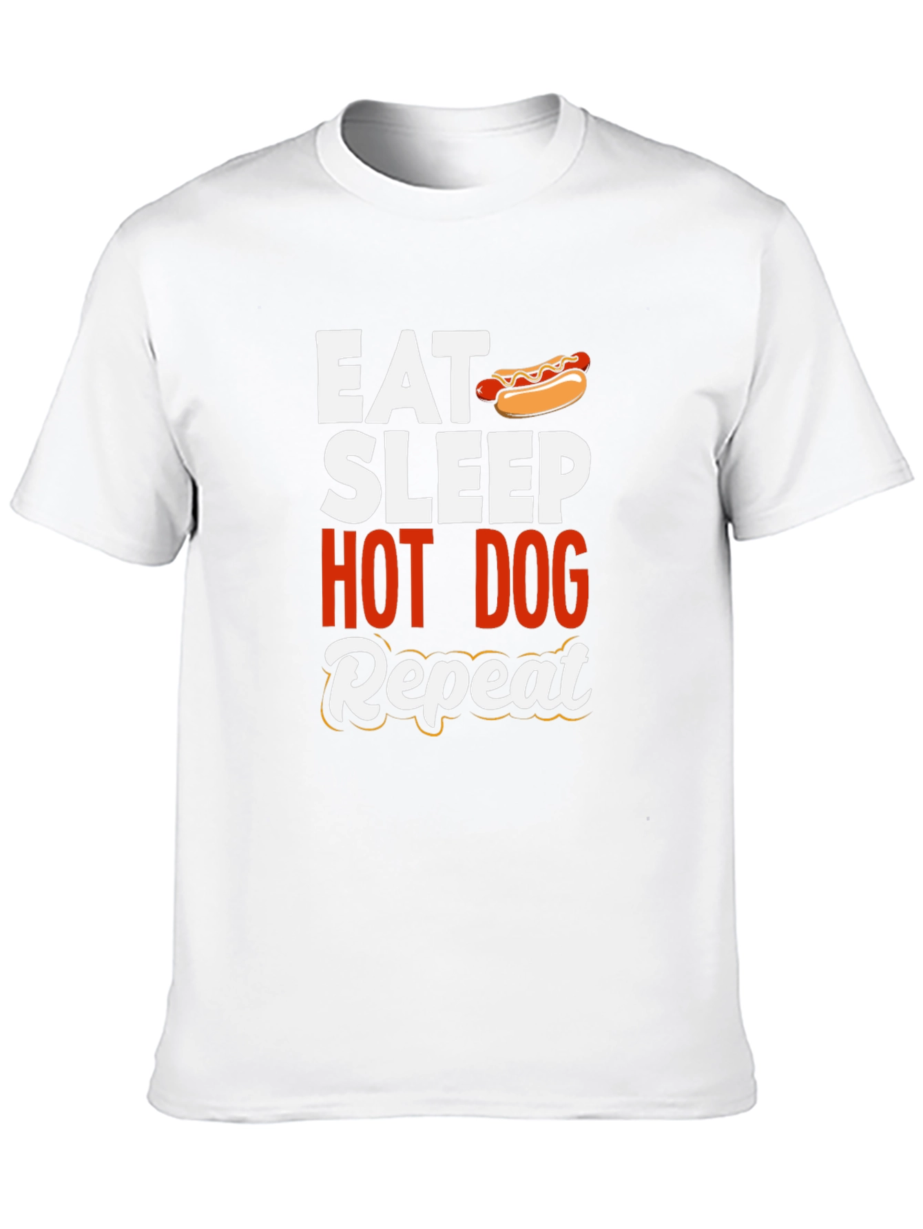 Eat Sleep Hot Dog Repeat T-Shirt – Funny Foodie Tee