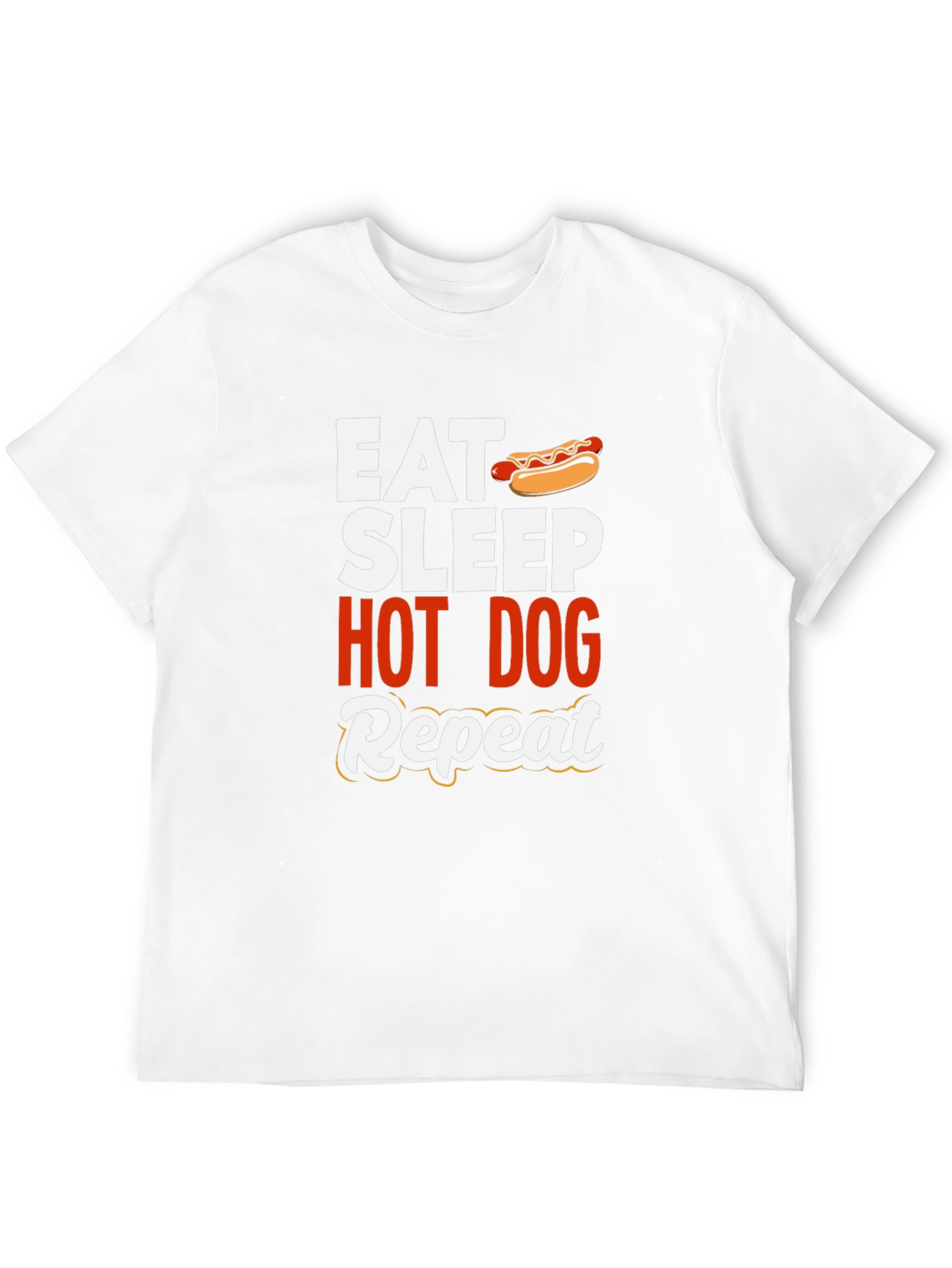 Eat Sleep Hot Dog Repeat T-Shirt – Funny Foodie Tee