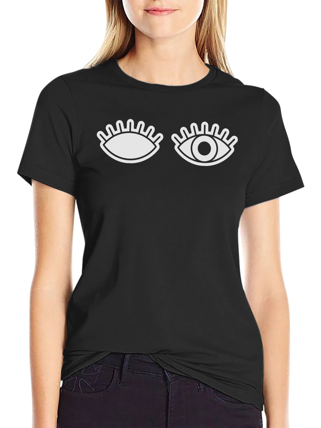 Winking Eye Graphic Tee - Mens Black T-Shirt