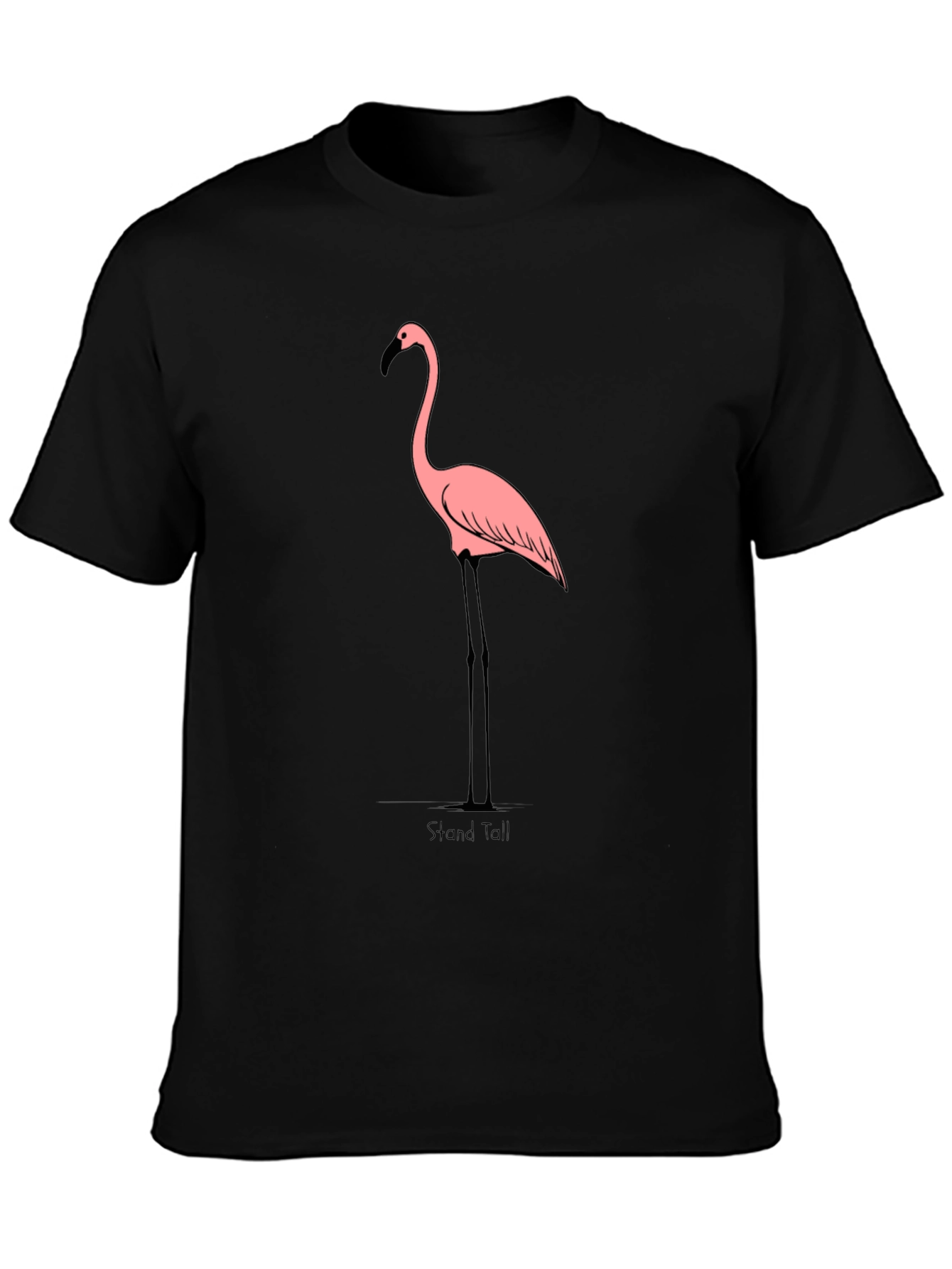 Stand Tall Flamingo Graphic T-Shirt - Black