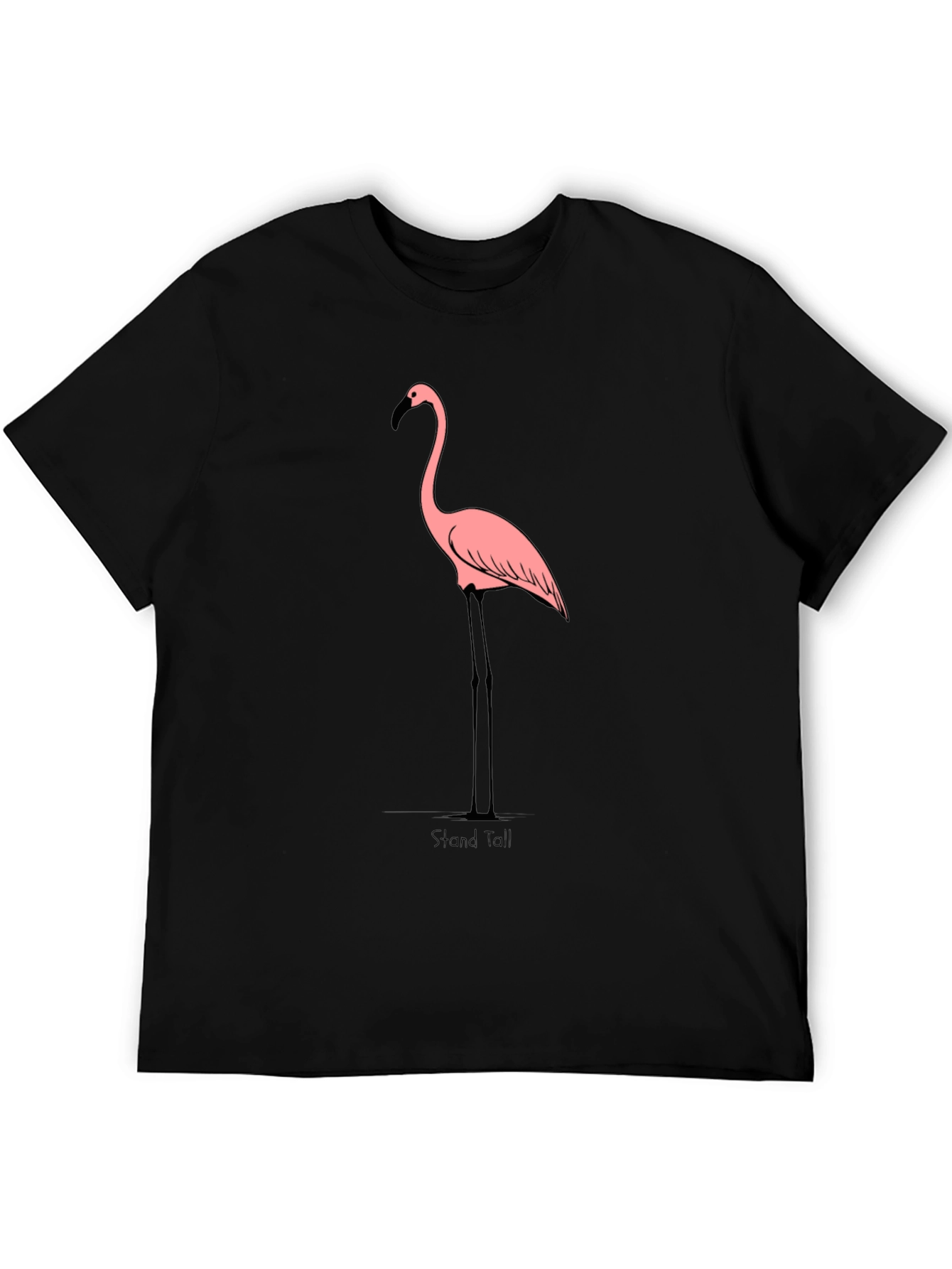 Stand Tall Flamingo Graphic T-Shirt - Black