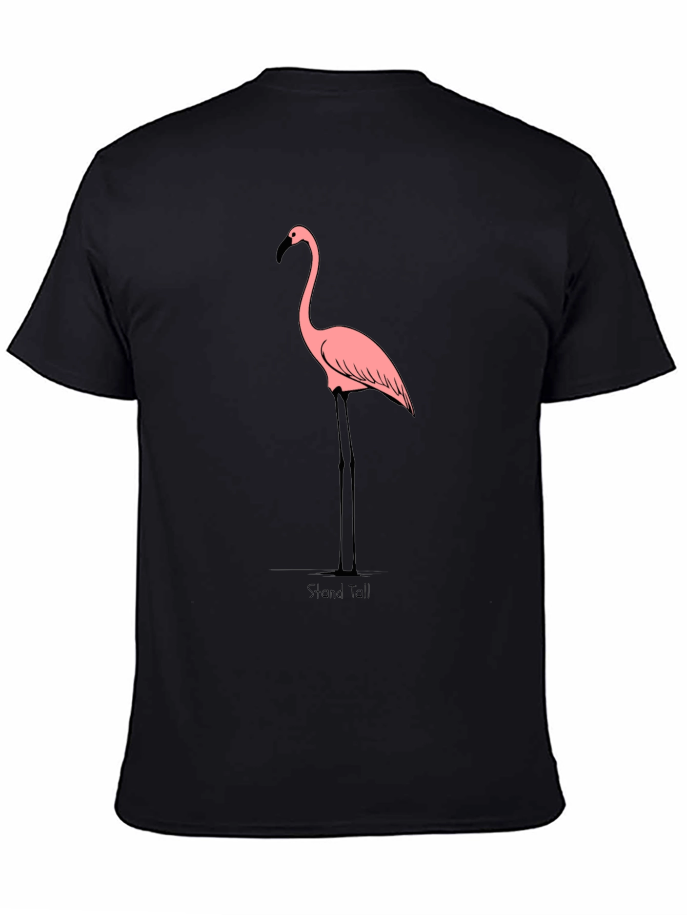 Stand Tall Flamingo Graphic T-Shirt - Black