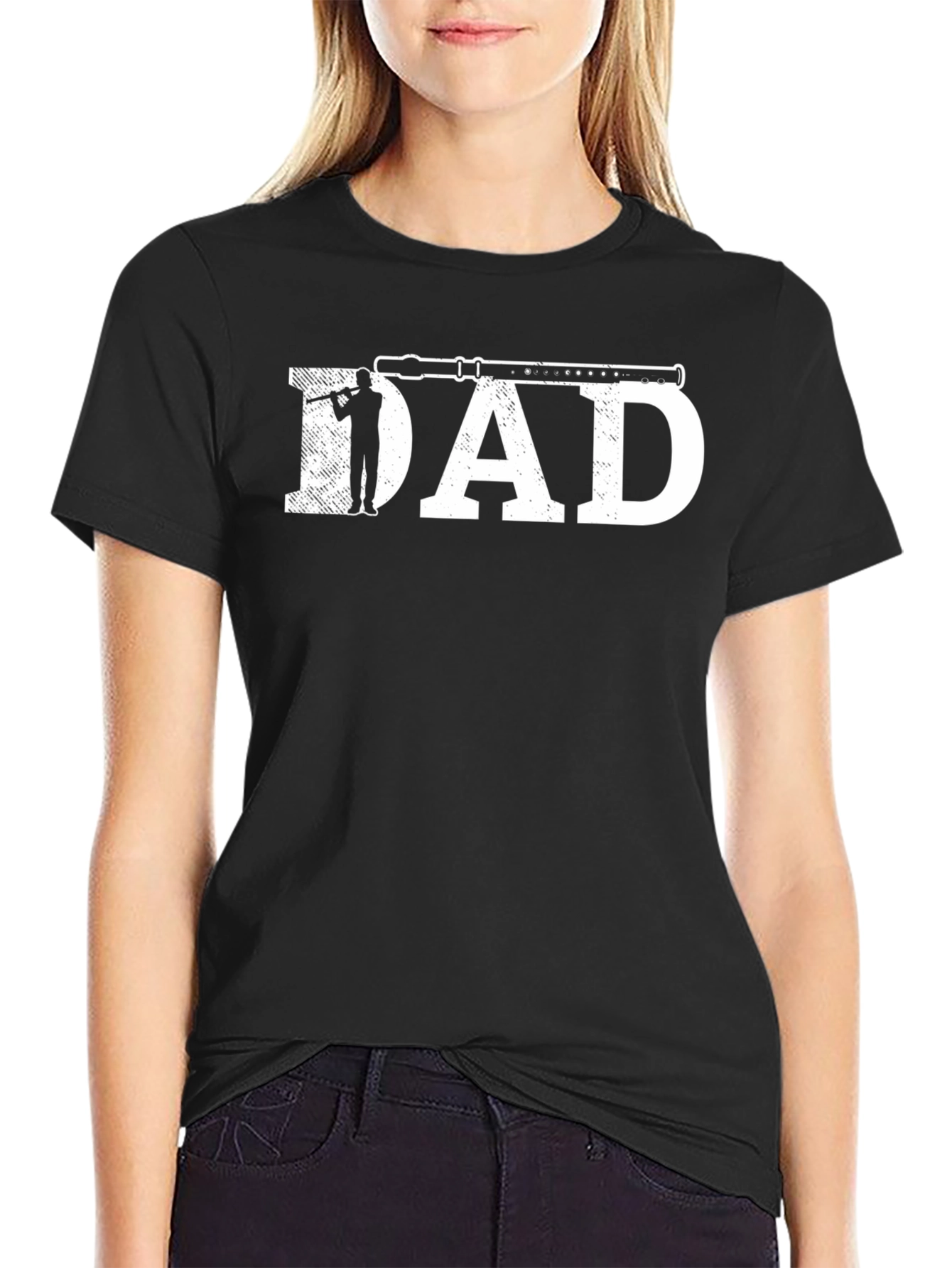 Music Dad T-Shirt: Flute Player Design