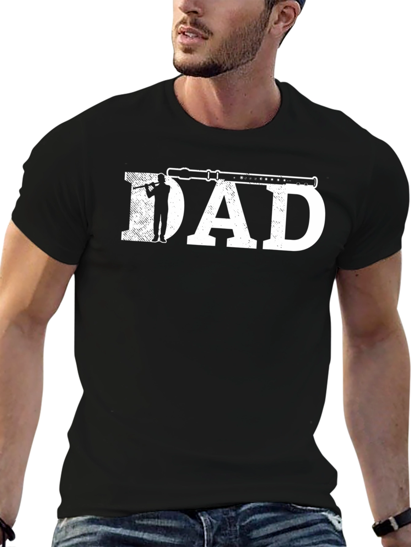Music Dad T-Shirt: Flute Player Design