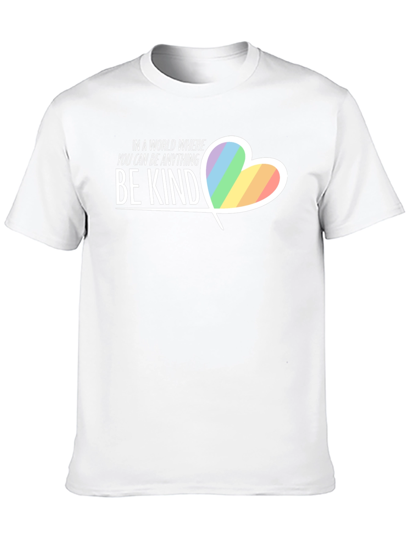 Be Kind Rainbow Heart Graphic T-Shirt