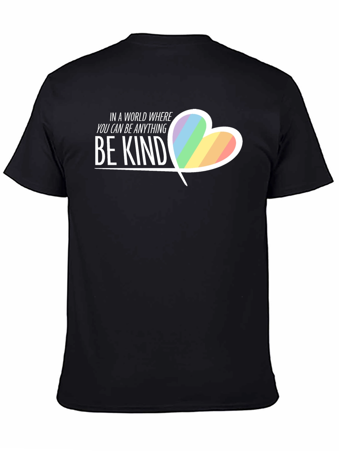 Be Kind Rainbow Heart Graphic T-Shirt