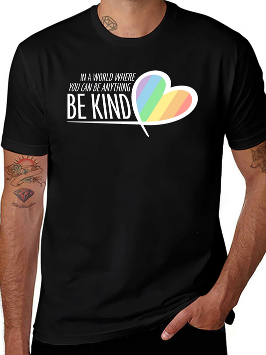 Be Kind Rainbow Heart Graphic T-Shirt