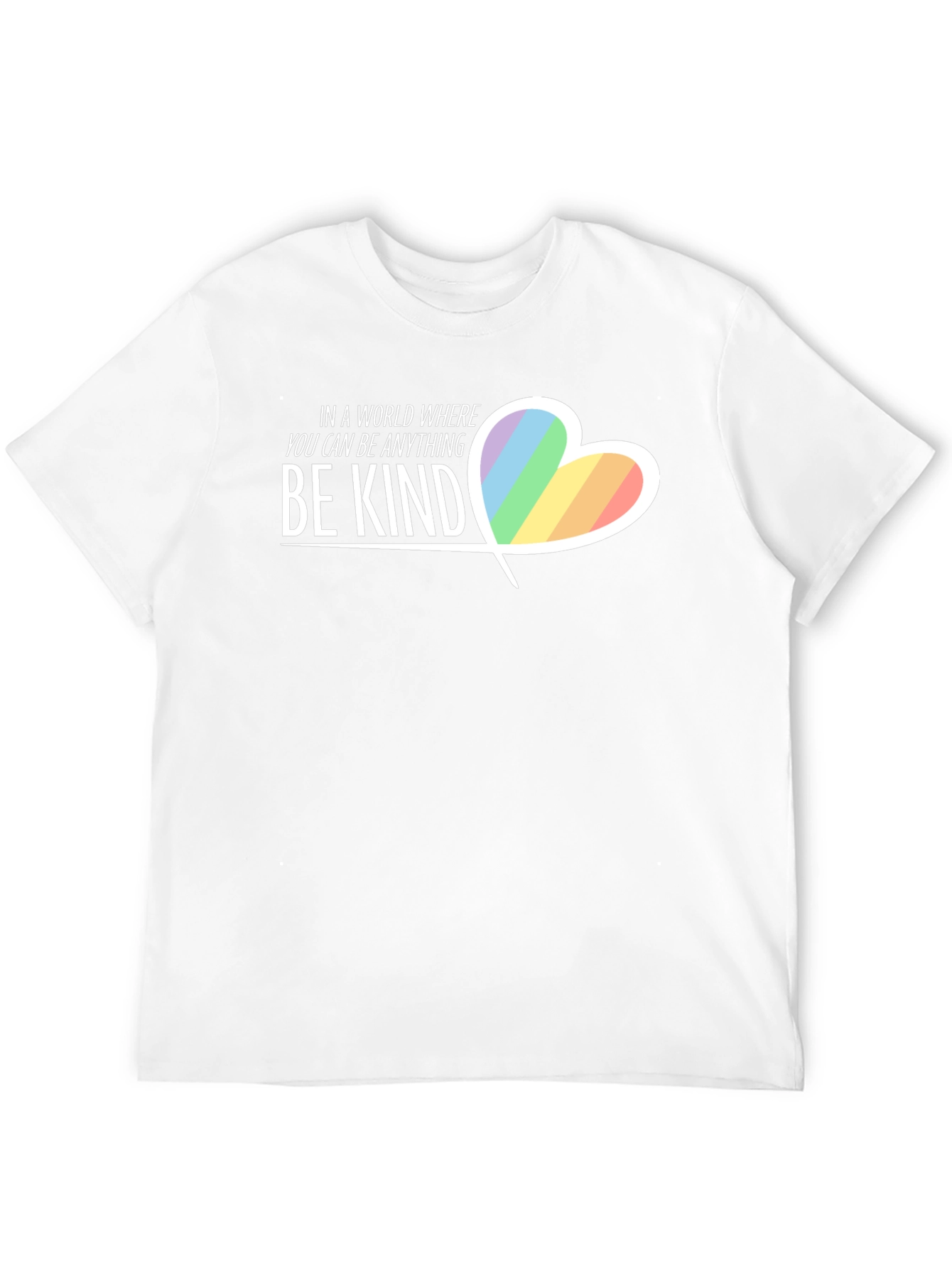 Be Kind Rainbow Heart Graphic T-Shirt
