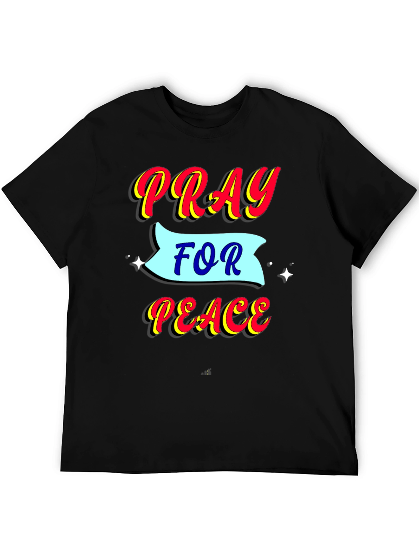 Pray for Peace Black Graphic T-Shirt